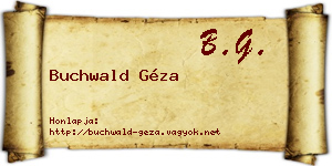 Buchwald Géza névjegykártya