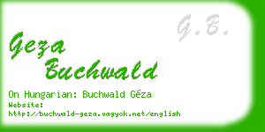 geza buchwald business card