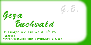 geza buchwald business card